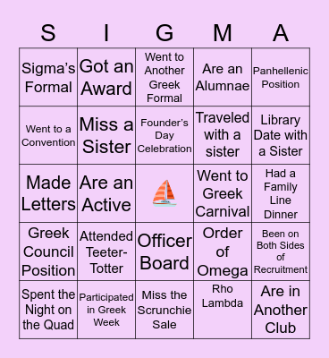 FSU 🔰 TRI 💜 Bingo Card
