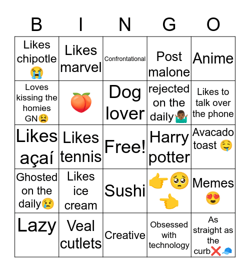 Gaylord’s Bingo Card
