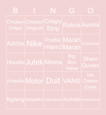 Ai's Bingo ♡ Bingo Card
