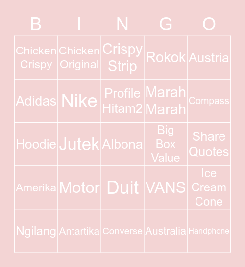 Ai's Bingo ♡ Bingo Card