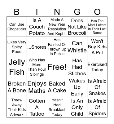 Team Bingo Card