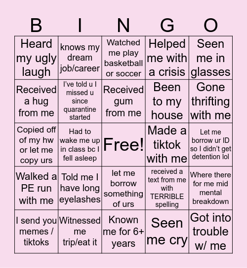 CRYS BINGO Card