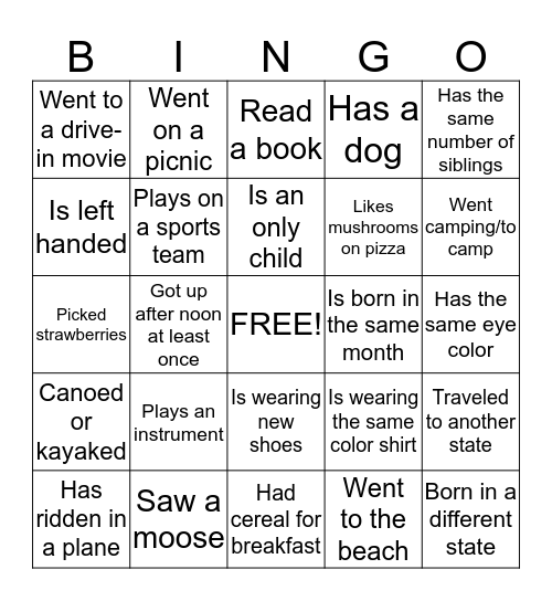 FIND SOMEONE WHO Bingo Card