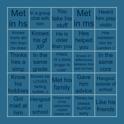 Alex’s   Bingo   Card Bingo Card