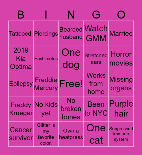 Lauren’s Bingo Card Bingo Card