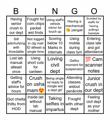 Civil pullingo Bingo Card