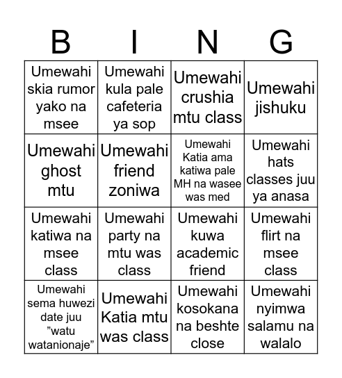 Bpharm 3 bingo social Bingo Card