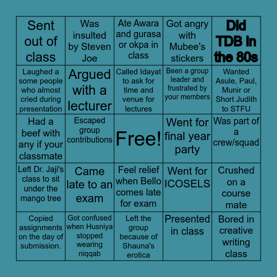 ABU EL EDITION Bingo Card