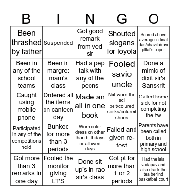 LÕYÕLA Bingo Card