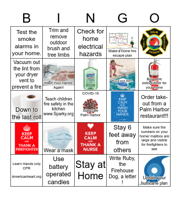 Palm Harbor Fire Rescue Bingo Card