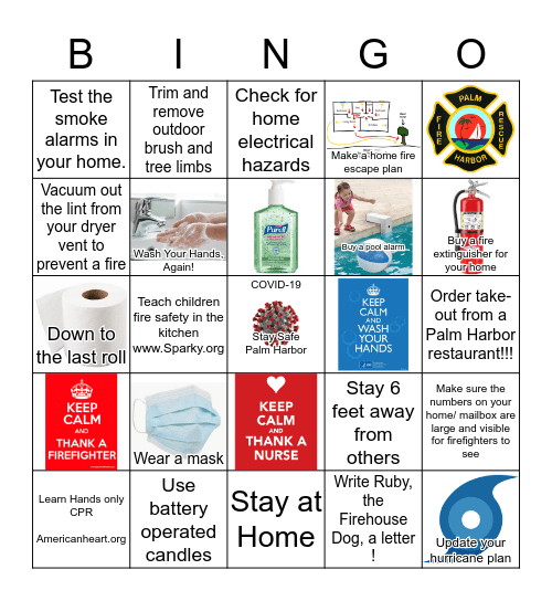 Palm Harbor Fire Rescue Bingo Card