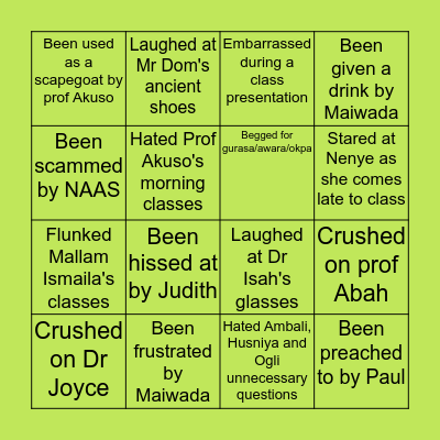 ABU EL  Bingo II Bingo Card