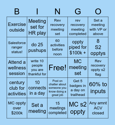 TAYCV SPIFF BINGO Card