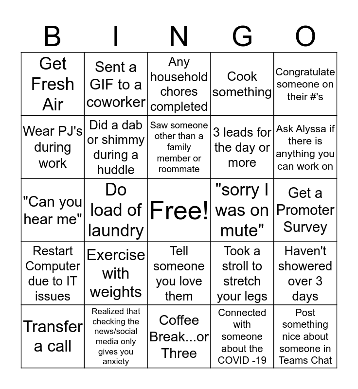 Global Pandemic Bingo!!! Bingo Card