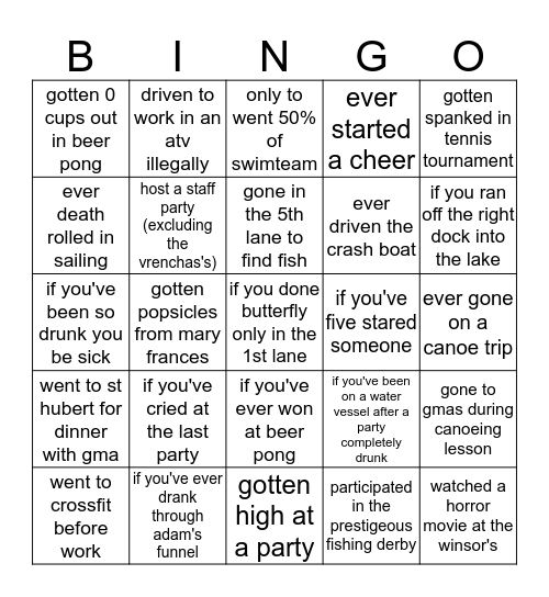 bingo lmcc staff edition Bingo Card