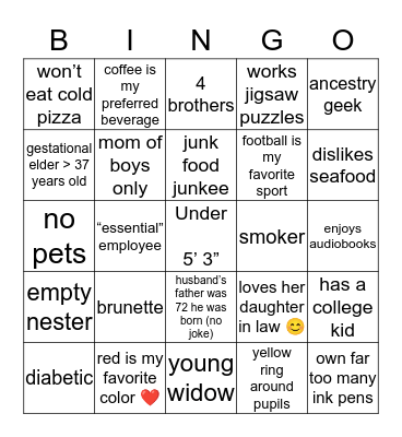 June’s Bingo Card