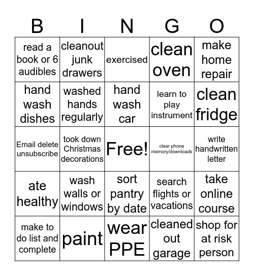 COVID BINGO GOOD Bingo Card