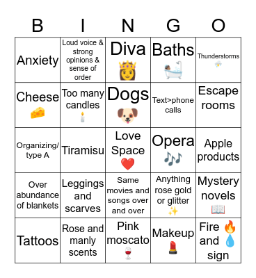 How Similar Are You to Kelley? Bingo Card