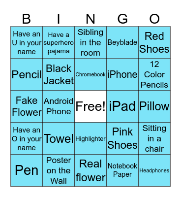 Mysterious Room Bingo Card