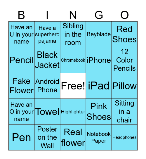 Mysterious Room Bingo Card