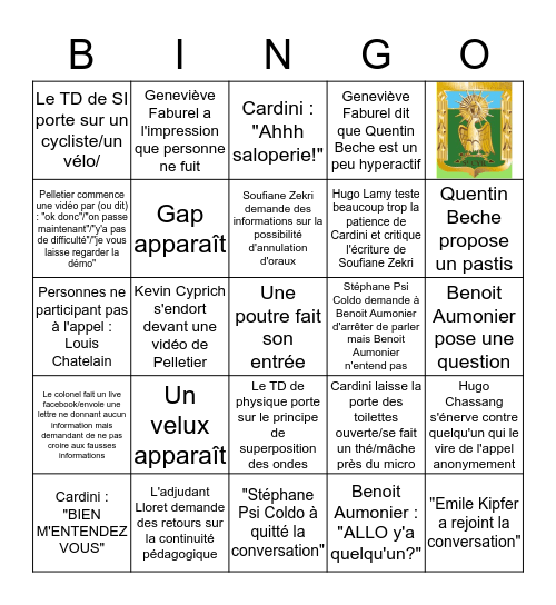 Lycée Militaire de St-Cyr à mon commandement Bingo Card