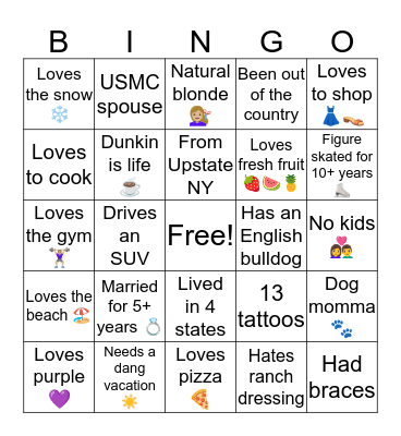 Alesha Bingo Card
