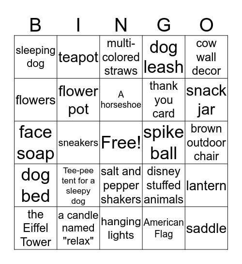 Walking Bingo Card