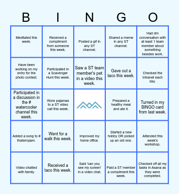 Pandemic Bingo Card