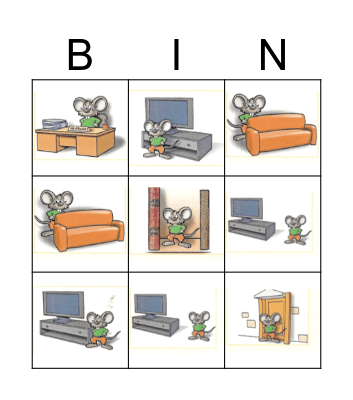 Prepositions of place Bingo Card
