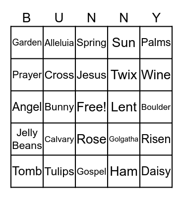 Happy Easter Bingo Card
