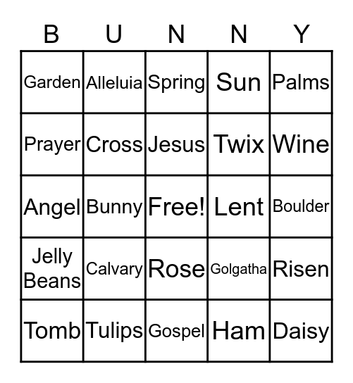 Happy Easter Bingo Card