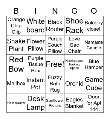 Amanda's Place Bingo Card