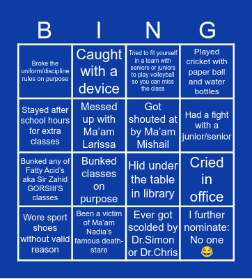 ACE International Academy ( 2015 version ) Bingo Card