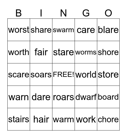 8.3, 8.4, 8.5 Bingo Card