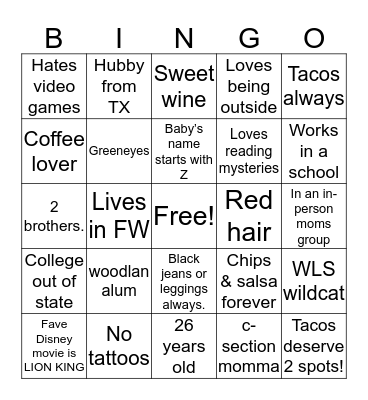 Katie’s Bingo! Bingo Card