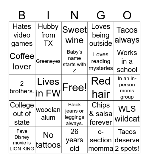 Katie’s Bingo! Bingo Card