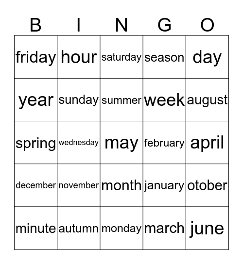 Bingo Card