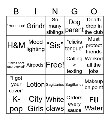 Stephon Bingo Card