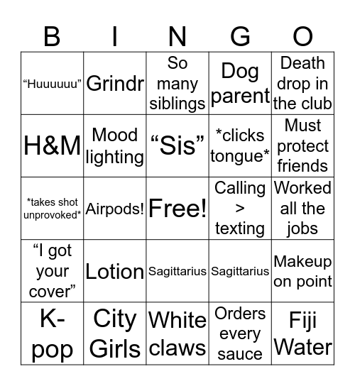 Stephon Bingo Card