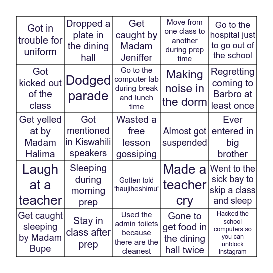 BARBRO BINGO Card