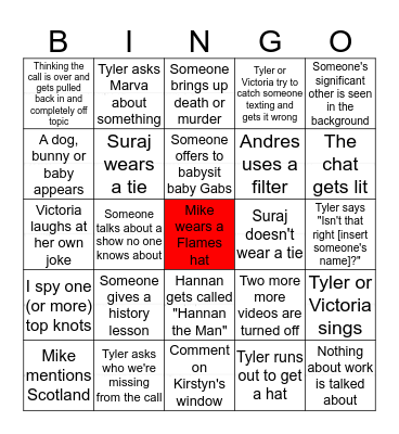 Daily Call Bingo Card