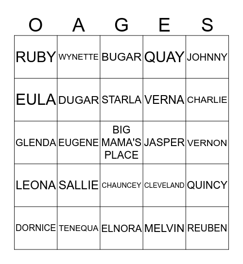 FAMILY REUNION BINGO Card