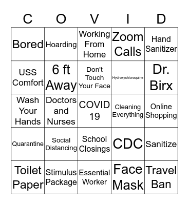 COVID-19 Bingo Card