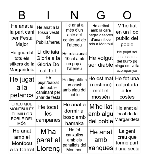 MONTBUI POBLE! Bingo Card