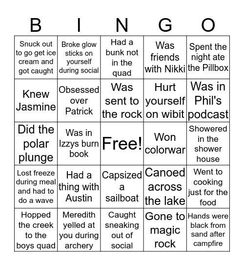 CODY BINGO Card