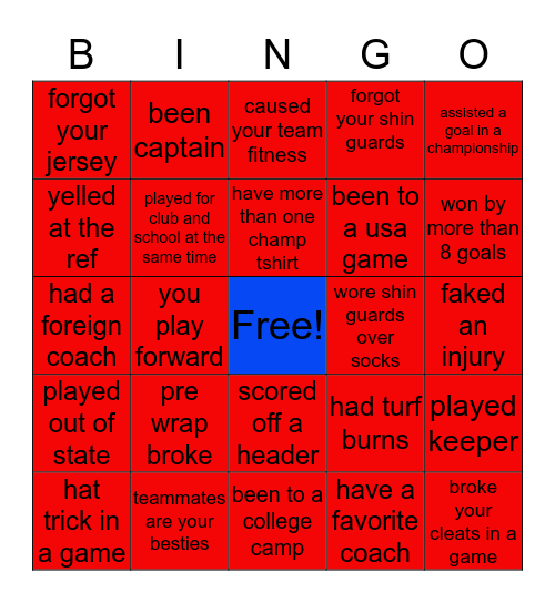⚽️SOCCER⚽️ Bingo Card
