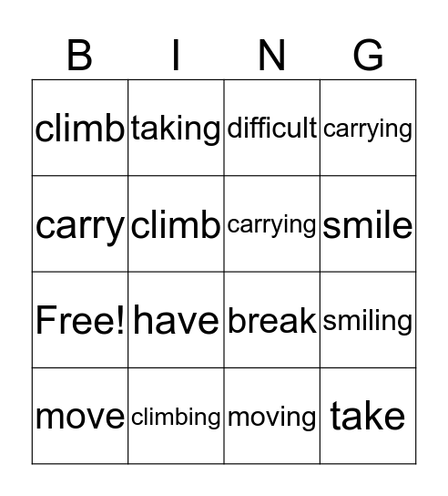 Moving Day Bingo Card