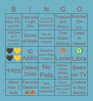 Hol’s Life as a BINGO Card Bingo Card