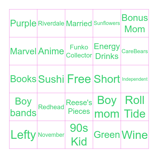 How Similar Are You to Jaimie Bingo Card