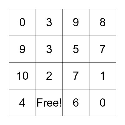 Spanish Bingp Bingo Card